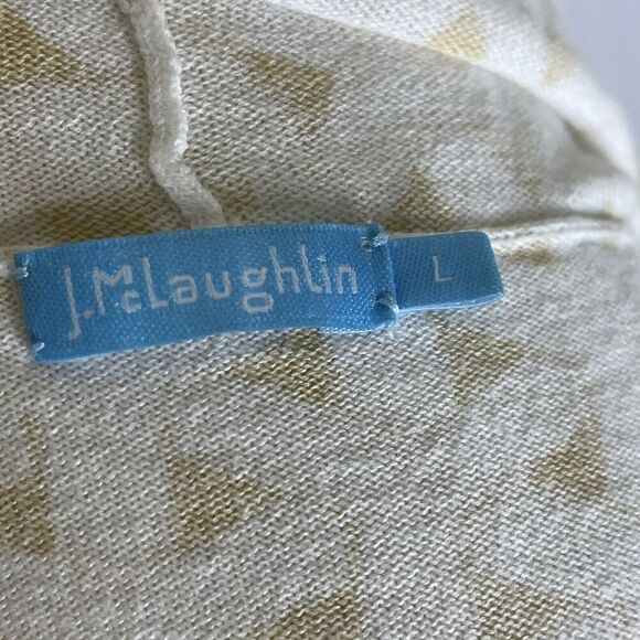 J. McLaughLin Womens Open Front Knit Cardigan Yellow White Size L - Picture 8 of 10